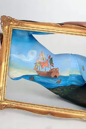 View image bikini profile blue body tight