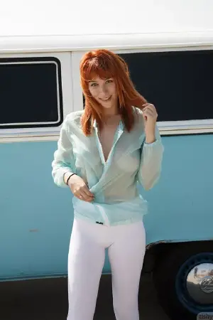 A picture of Red head in see through hosted on ShaveKings.com published Monday July 13th