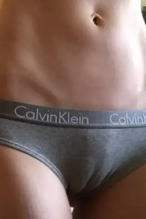 A picture of Closeup cameltoe in soft grey cotton calvin klein panties  hosted on ShaveKings.com published Sunday May 17th